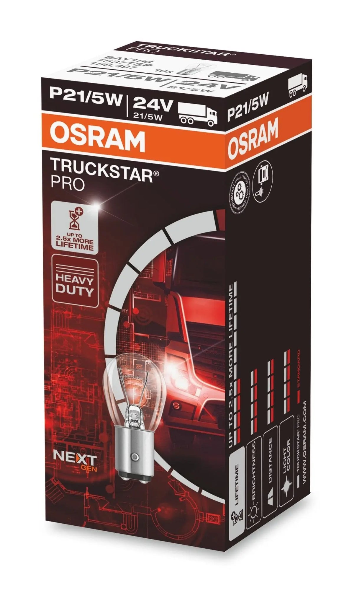 P21/5W 24V 21/5W BAY15d TRUCKSTAR® PRO NEXT GEN bis 2,5x längere Lebensdauer 1St OSRAM - Samsuns Group