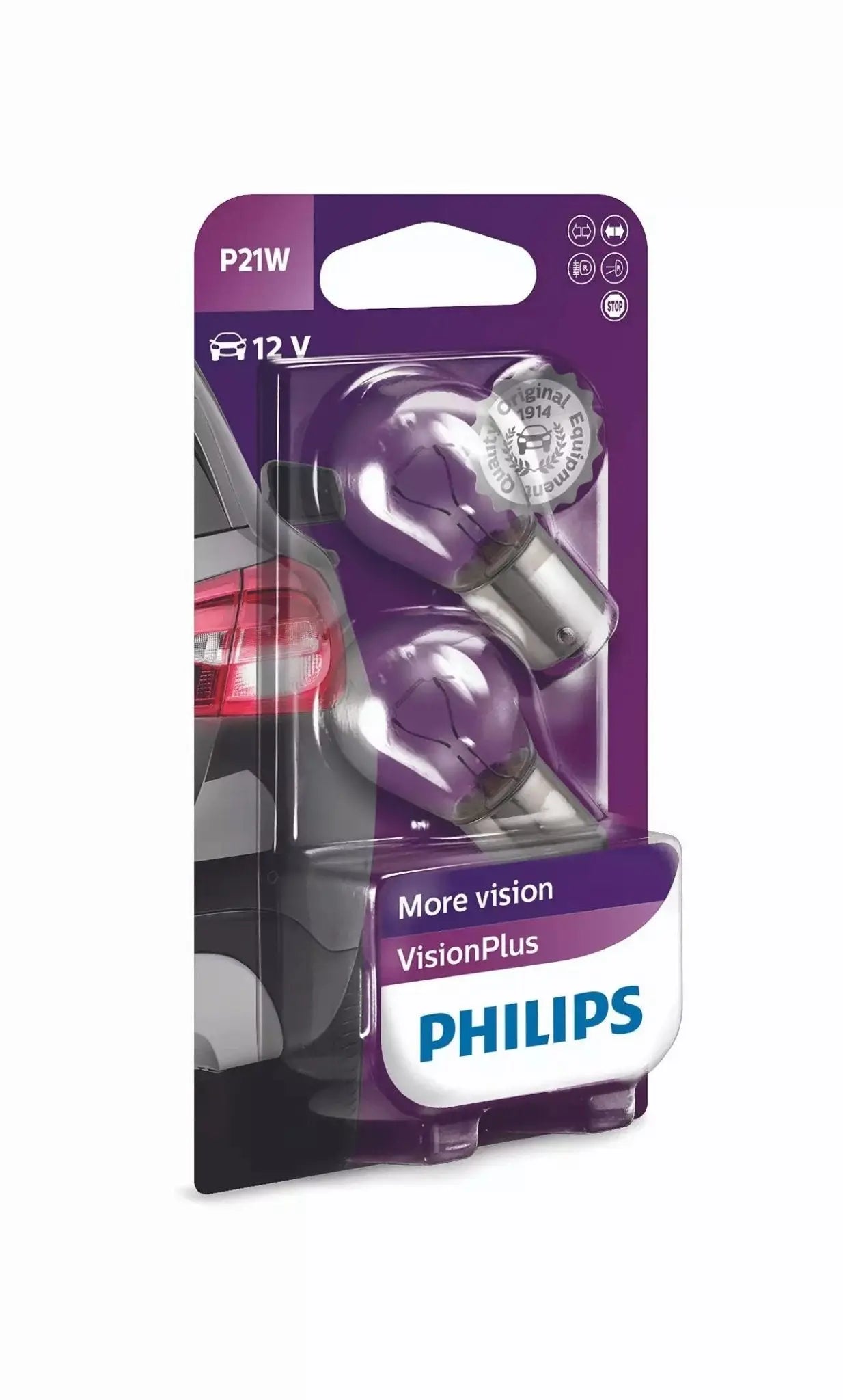 P21W 12V 21W BA15s VisionPlus + 60% Blister 2 St. Philips - Samsuns Group