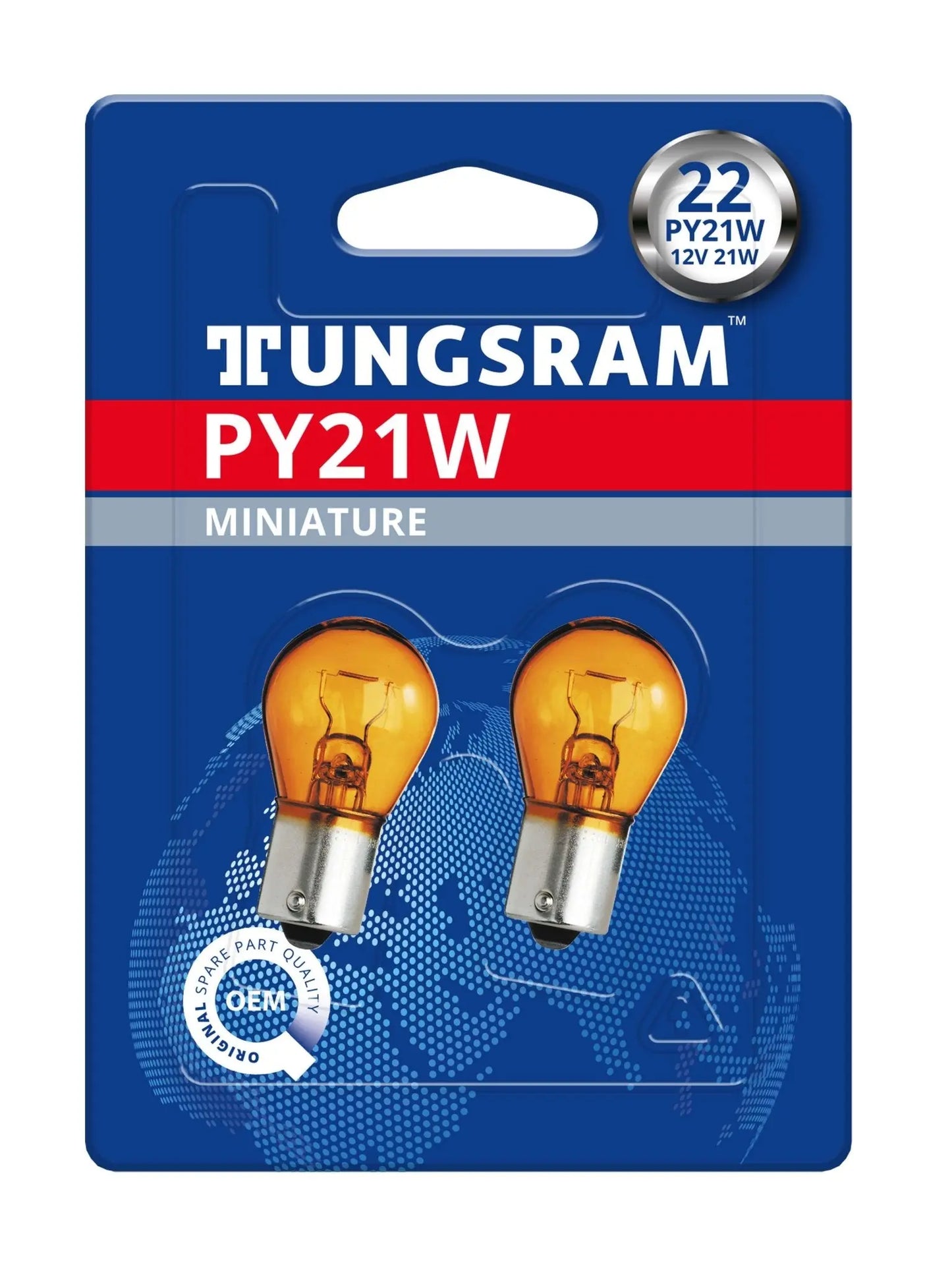 PY21W 12V 21W BAU15s (gelb) Standard 2St. Blister Tungsram - Samsuns Group