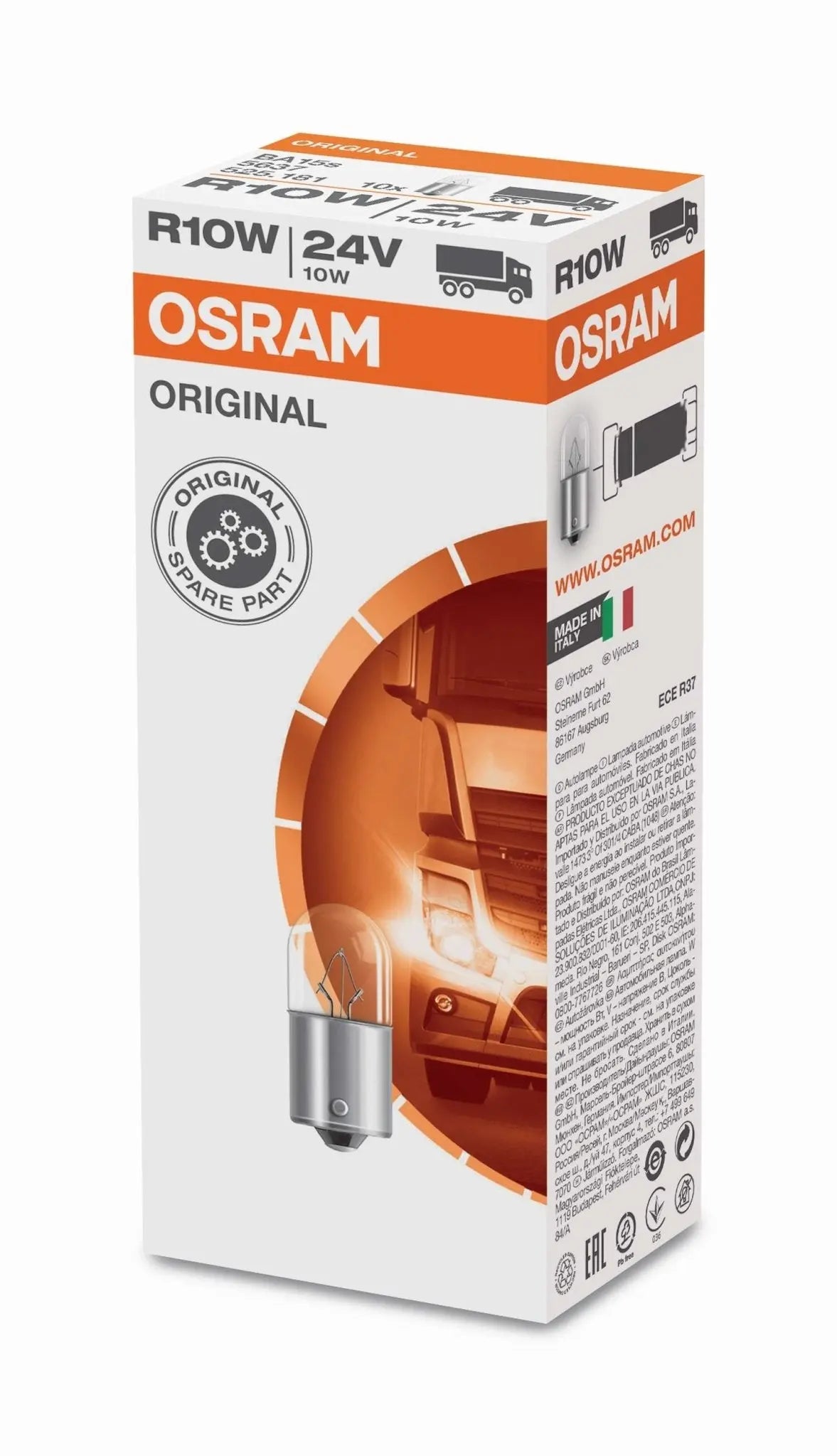 R10W 24V 10W BA15s Original Faltschachtel OSRAM - Samsuns Group