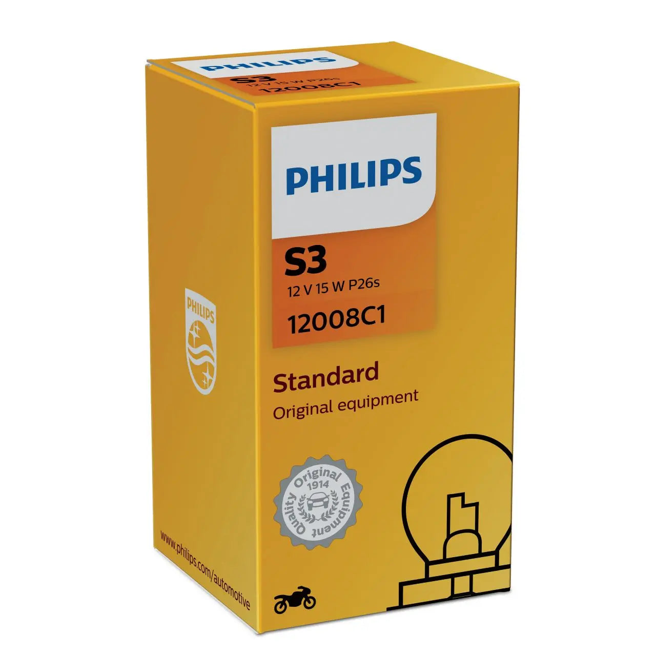 S3 12V 15W P26s Premium/Vision Blister 2 St. Philips - Samsuns Group