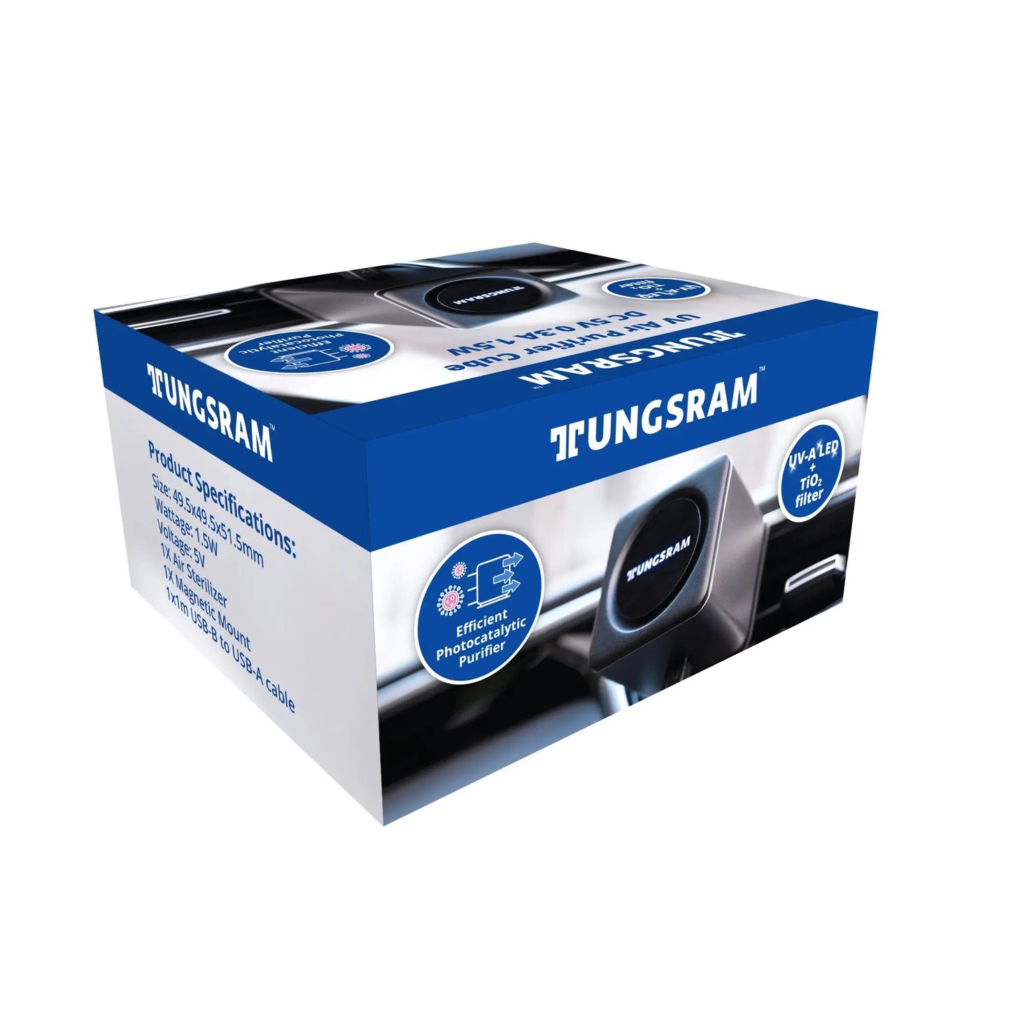 UV AIR PURIFIER CUBE Luftreiniger E9008 USB-B zu USB-A Anschluss 1St. Tungsram - Samsuns Group