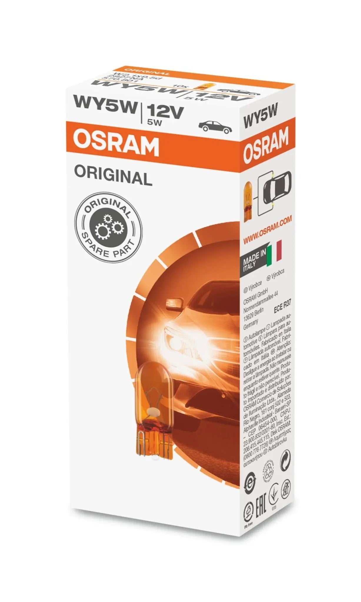 WY5W 12V 5W W2.1x9.5d 1st. OSRAM - Samsuns Group