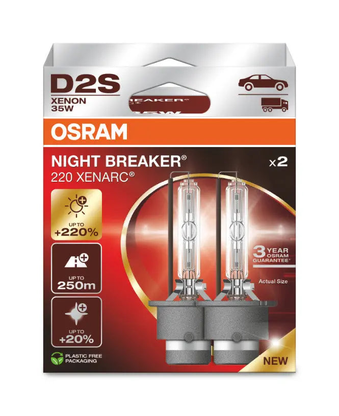D2S 35W OSRAM XENARC® NIGHT BREAKER® LASER +220% 3 Jahre Garantie* Doppelpack