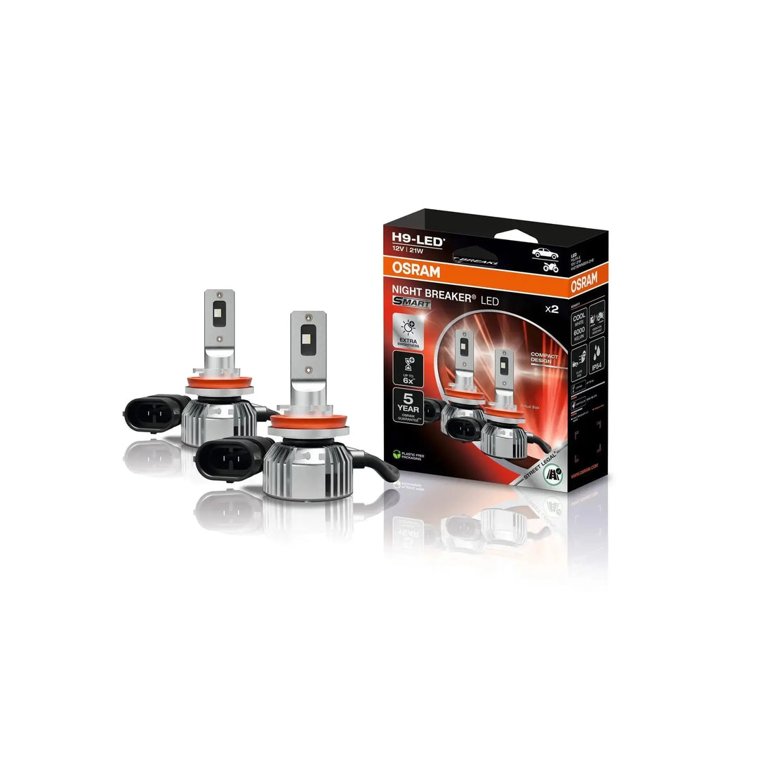 H9 LED NIGHT BREAKER SMART +330% StVZO-Konforme 2er Pack von OSRAM