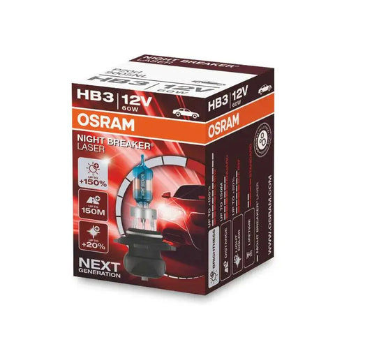 HB3 12V 60W P20d NIGHT BREAKER® LASER +150% mehr Helligkeit OSRAM