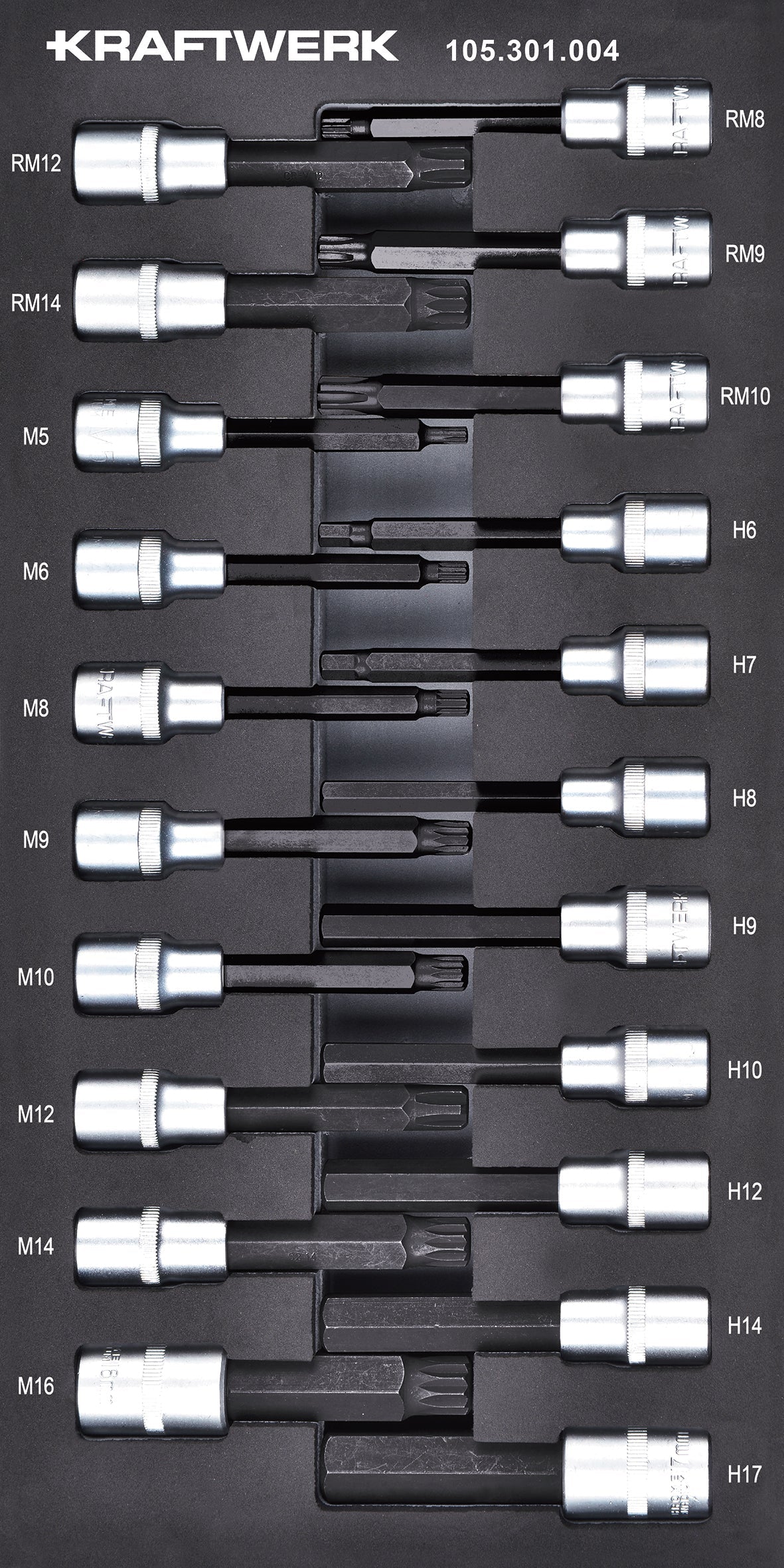1/2'' STECKSCHLÜSSEL INNENSECHSK. VIELZAHN RIBE 21-TLG 20X40 KRAFTWERK BASIC LINE