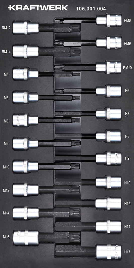 1/2'' STECKSCHLÜSSEL INNENSECHSK. VIELZAHN RIBE 21-TLG 20X40 KRAFTWERK BASIC LINE
