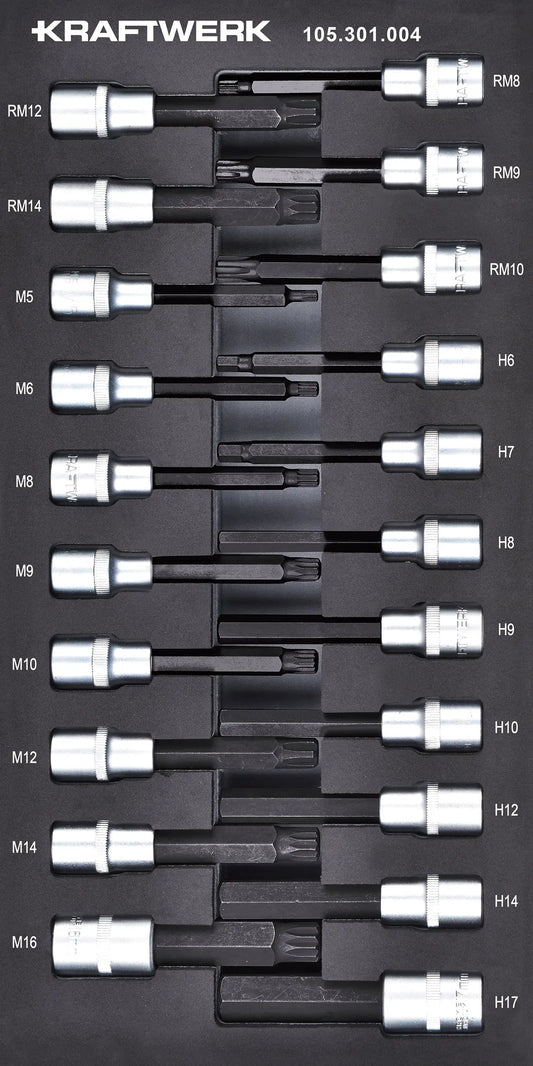 1/2'' STECKSCHLÜSSEL INNENSECHSK. VIELZAHN RIBE 21-TLG 20X40 KRAFTWERK BASIC LINE