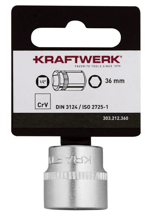 1/2" STECKSCHLÜSSELEINSATZ 36 MM BASIC MIT HÄNGER KRAFTWERK BASIC LINE