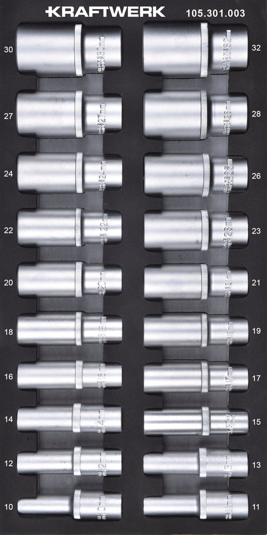 1/2'' STECKSCHLÜSSELEINSATZ SECHSKANT 20-TLG. 20X40 EINLAGE KRAFTWERK BASIC LINE