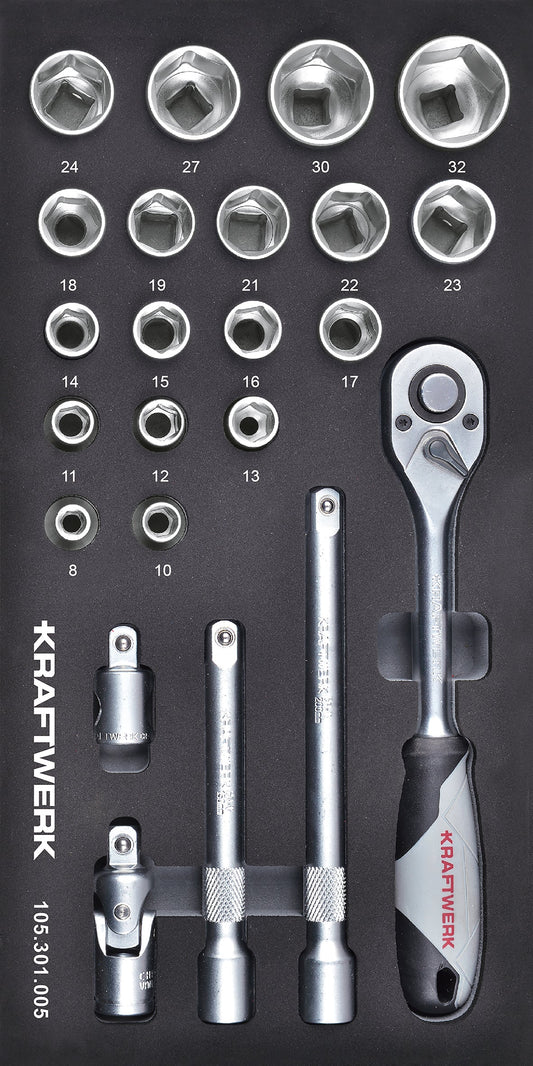 1/2'' UMSCHALTKNARRENSATZ 23-TLG. 20X40 EINLAGE KRAFTWERK BASIC LINE