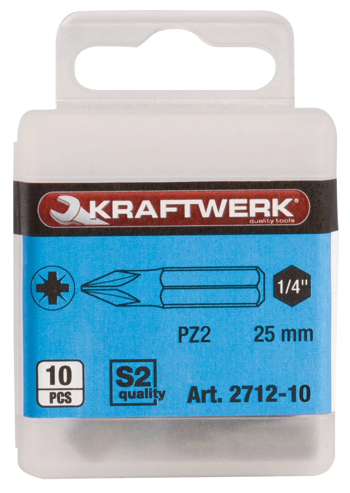 1/4" POZIDRIV BIT 25 MM NR. 2, 10STK. KRAFTWERK