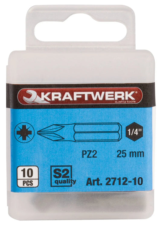 1/4" POZIDRIV BIT 25 MM NR. 2, 10STK. KRAFTWERK