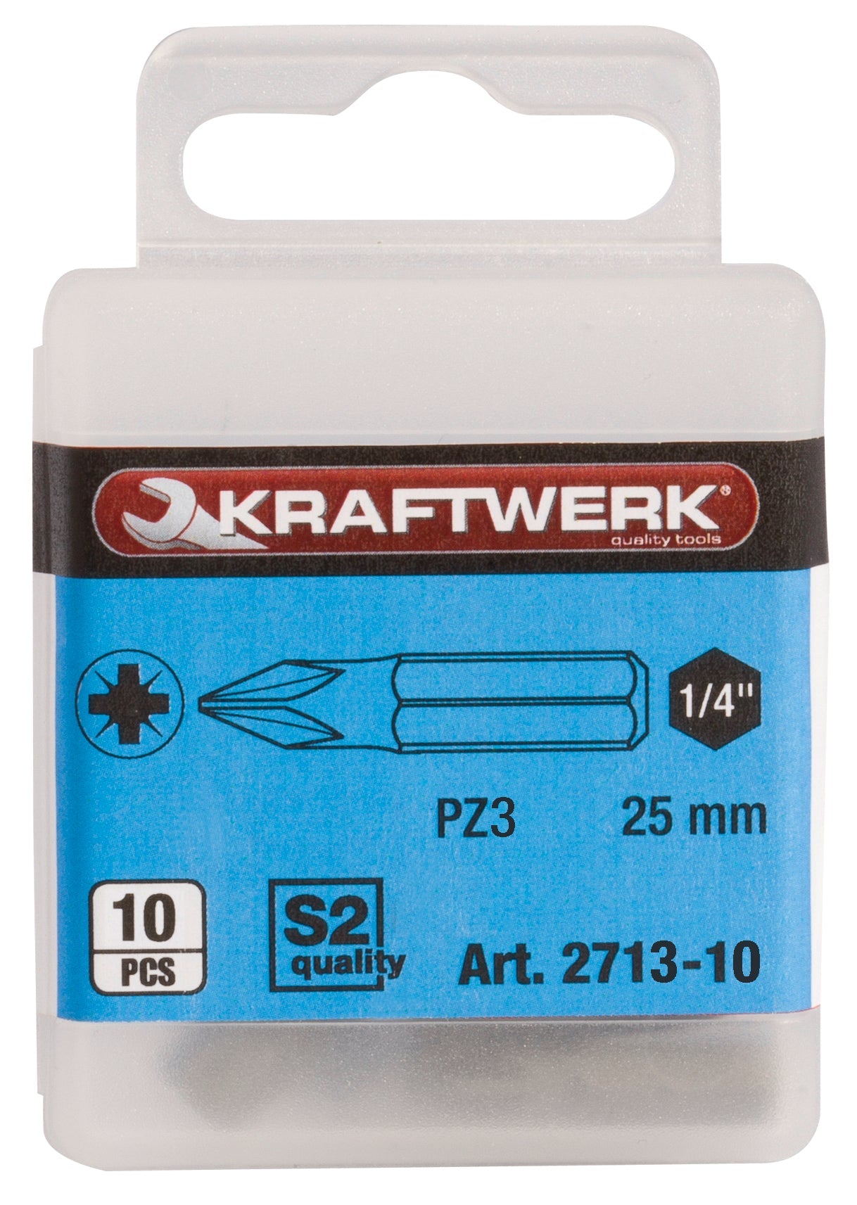 1/4" POZIDRIV BIT 25 MM NR. 3, 10STK. KRAFTWERK
