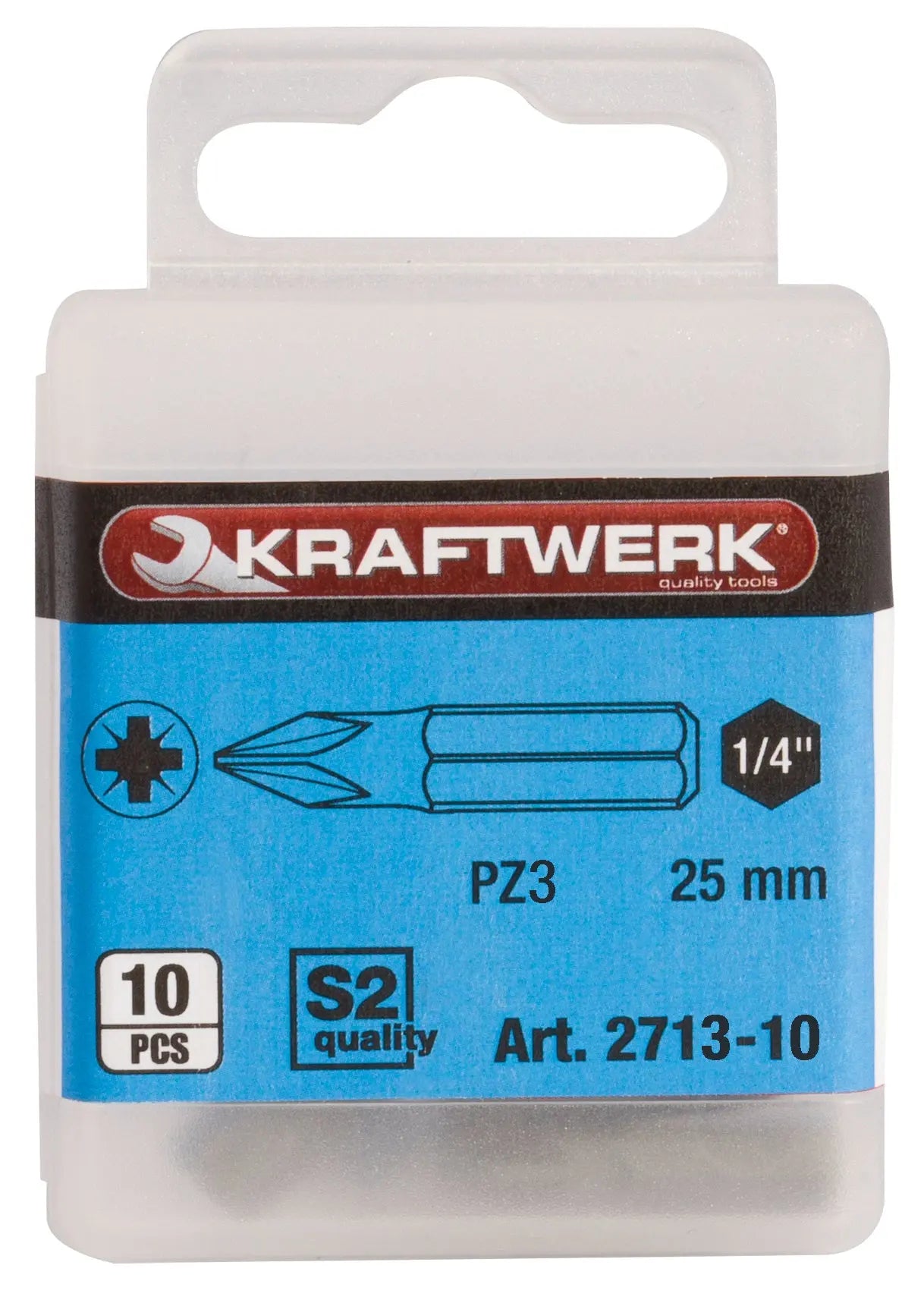 1/4" POZIDRIV BIT 25 MM NR. 3, 50 STÜCK KRAFTWERK