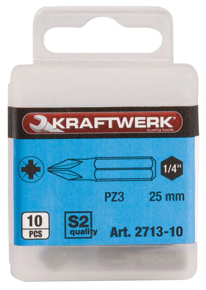 1/4" POZIDRIV BIT 25 MM NR. 3, 50 STÜCK KRAFTWERK