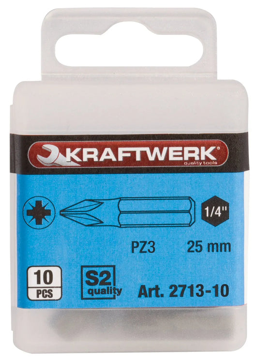 1/4" POZIDRIV BIT 25 MM NR. 3, 50 STÜCK KRAFTWERK