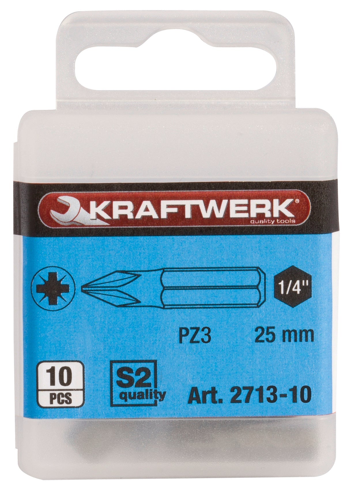 1/4" POZIDRIV BIT 25 MM NR. 3, 50 STÜCK KRAFTWERK