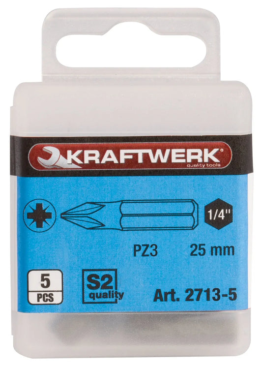 1/4" POZIDRIV BIT 25 MM NR. 3, 5STK KRAFTWERK