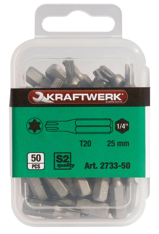 1/4" TX BIT 25 MM T25, 50 STÜCK KRAFTWERK