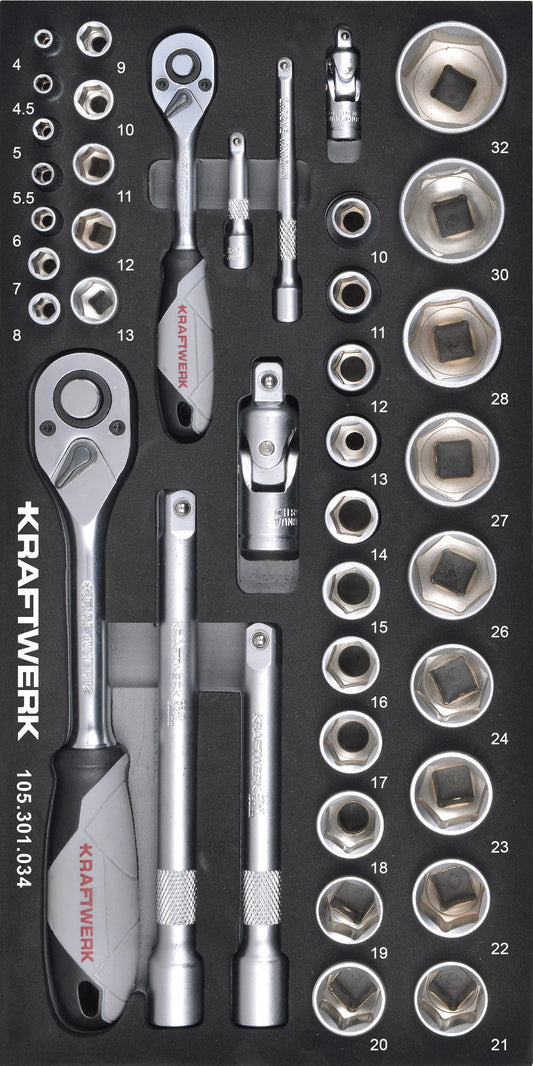 1/4" + 1/2" UMSCHALTKNARRENSATZ 40-TLG. 20X40 EINLAGE KRAFTWERK BASIC LINE