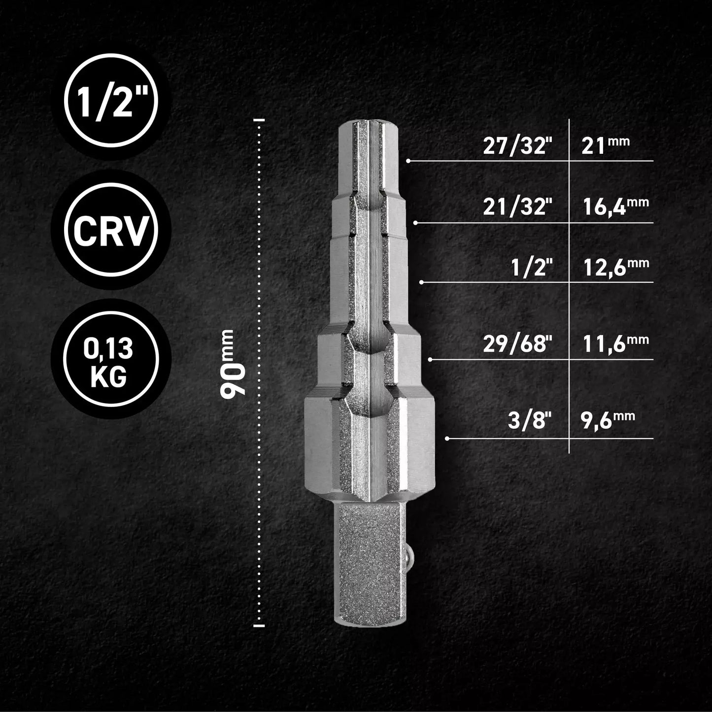 MJW Schraubenschlüssel für Heizkörper 9,6mm/11,6mm/12,6mm/16,4mm/21mm