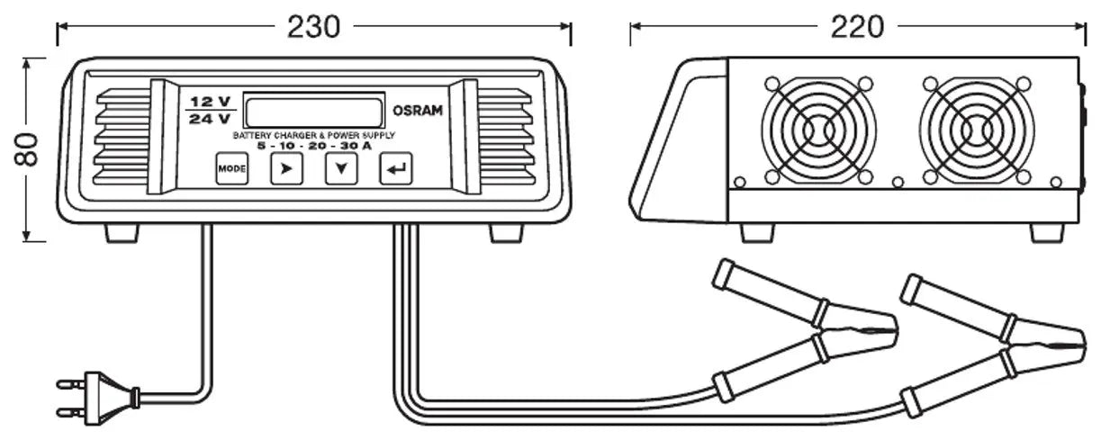 BATTERYcharge PRO Batterie Ladegerät 30A 1St. OSRAM OSRAM