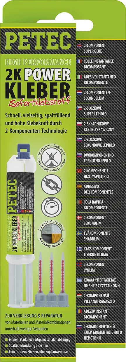 2K Sekundenklebstoff - 2K-POWERKLEBER high performance - 11 ml PETEC