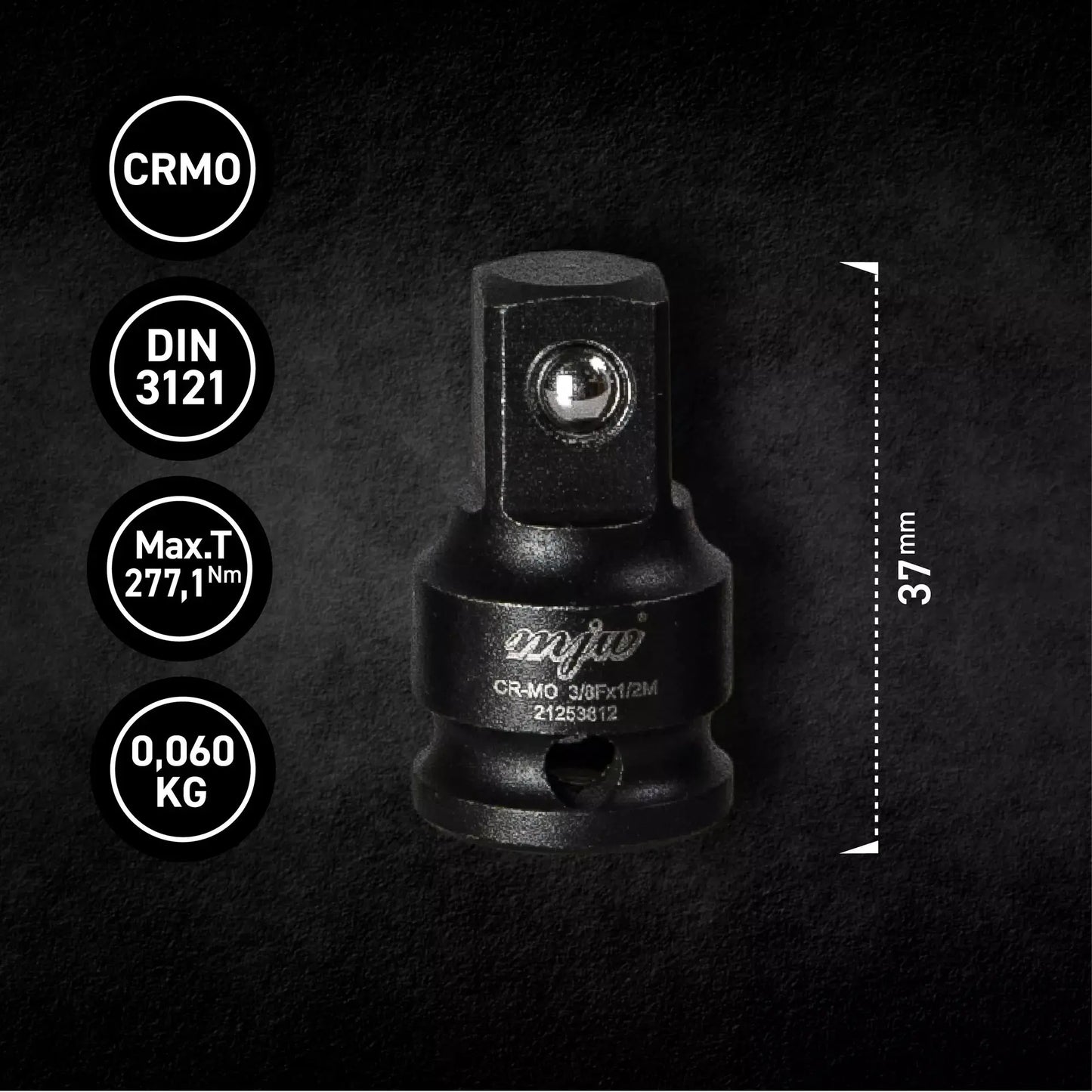 MJW  Reduzieradapter Schlagschrauber 3/8"-1/2"