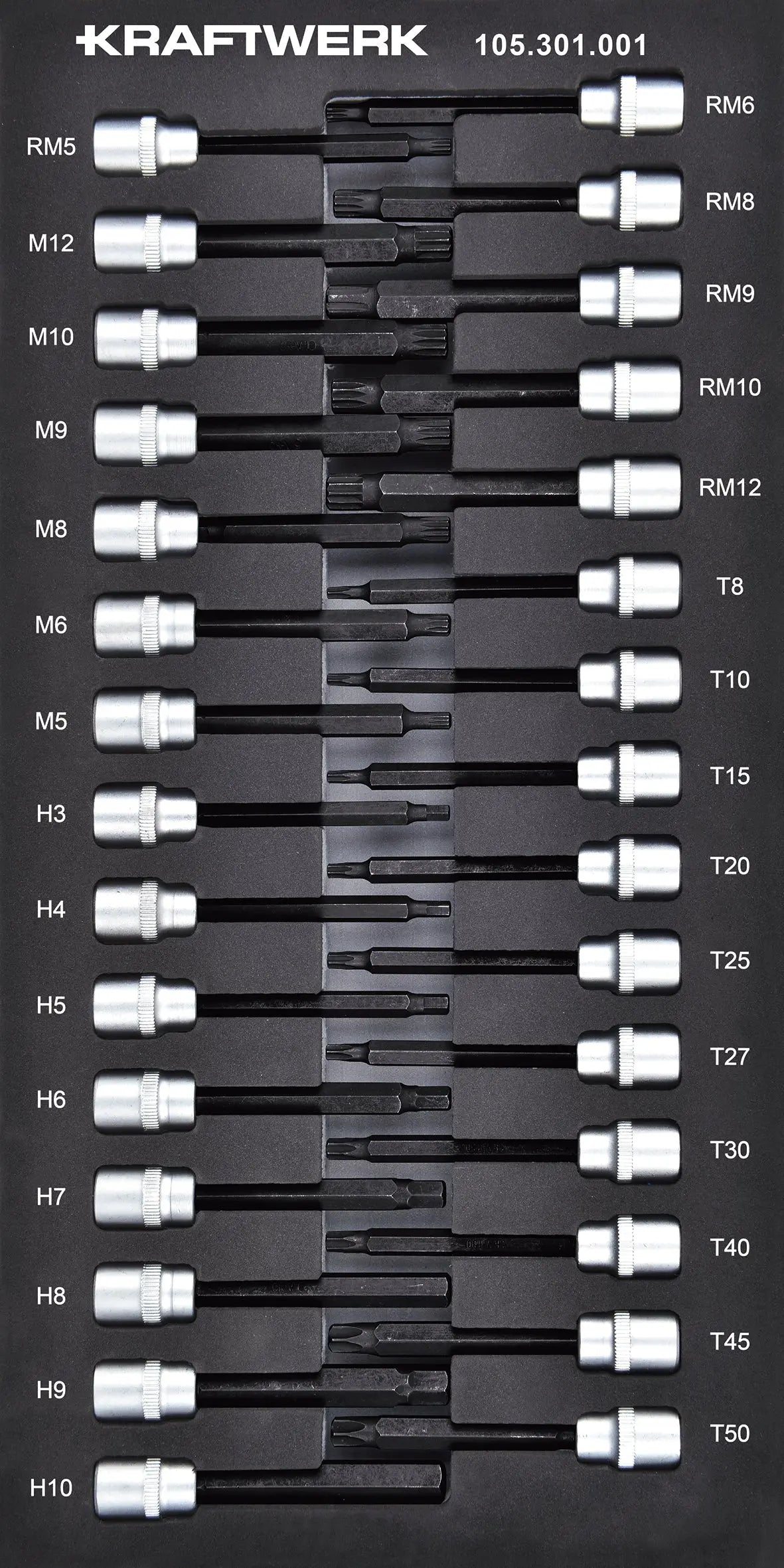 3/8'' STECKSCHLÜSSEL INNENSECHSK. TX VIELZ. RIBE 30TLG 20X40 KRAFTWERK BASIC LINE