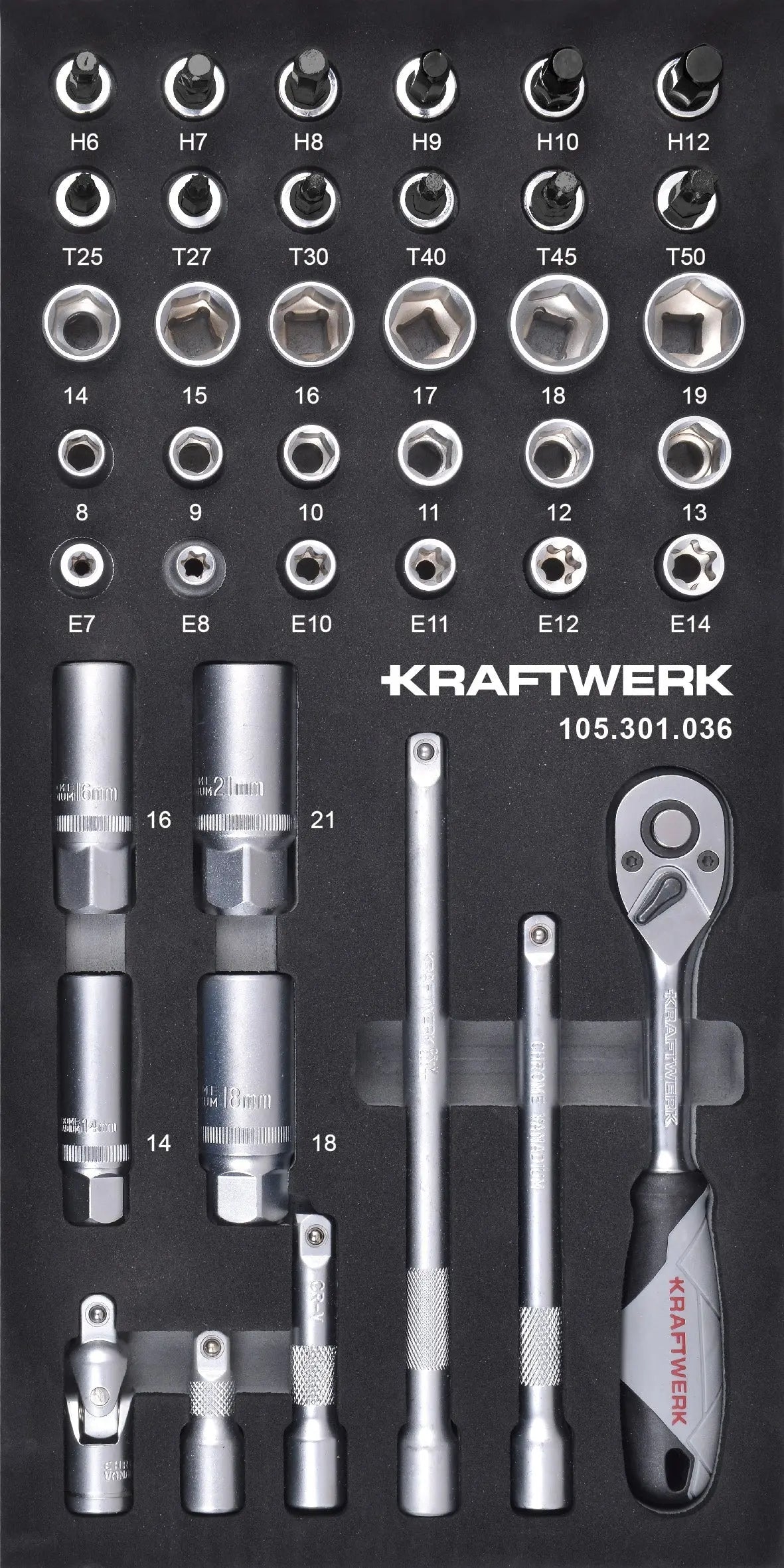 3/8" UMSCHALTKNARRENSATZ 40-TLG. 20X40 EINLAGE KRAFTWERK BASIC LINE