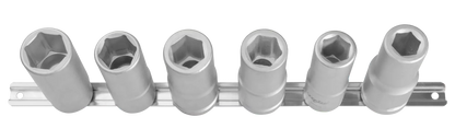 MJW Satz 3/4" 6-Winkel-Einsätze LONG 17-27mm auf Schiene