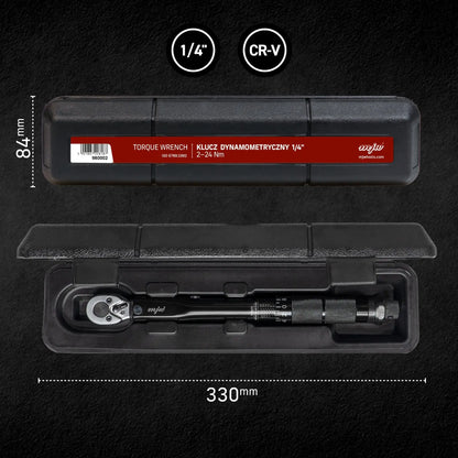 MJW SATZ Drehmomentschlüssel 2-24 Nm + Steckschlüsselsatz 1/4”