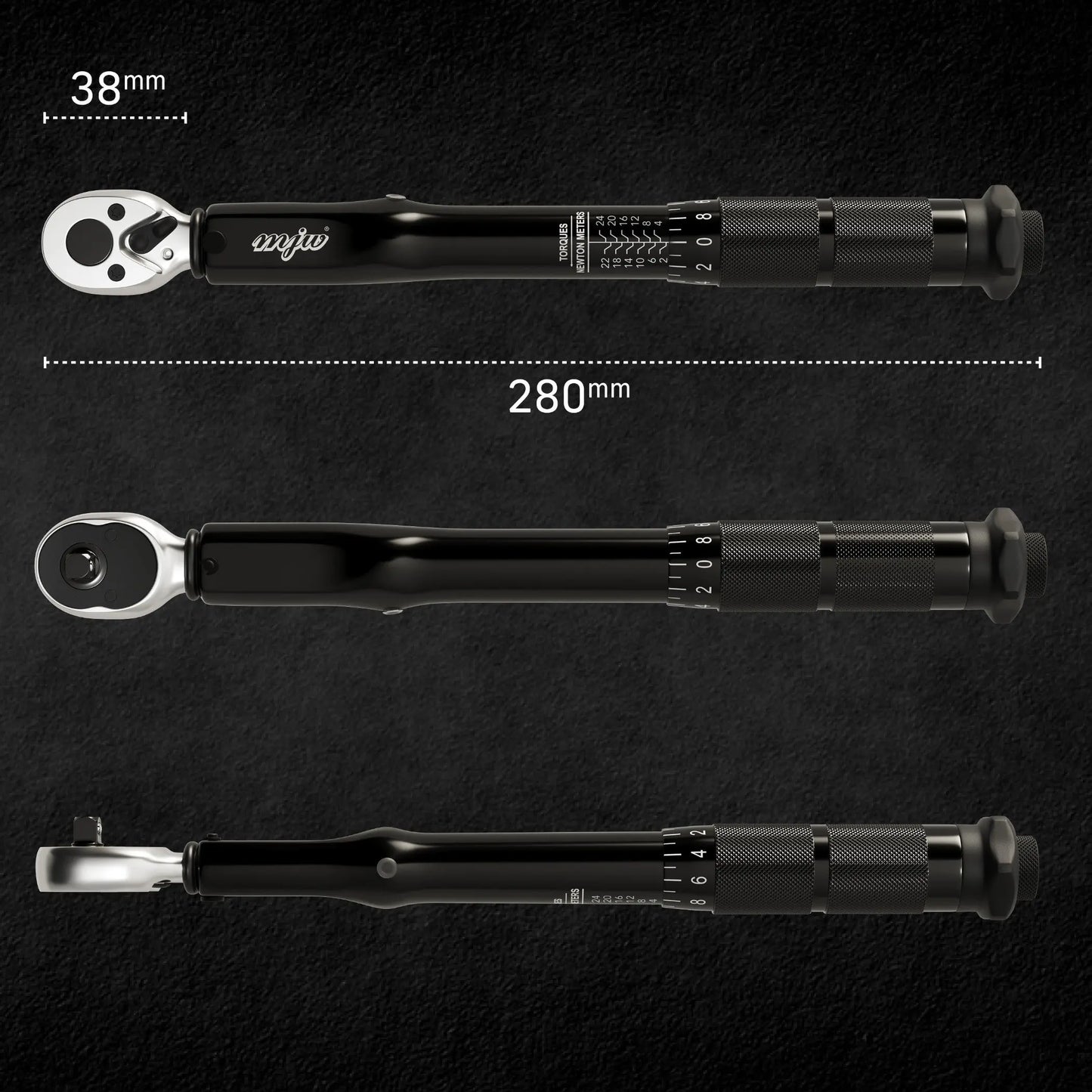 MJW SATZ Drehmomentschlüssel 2-24 Nm + Steckschlüsselsatz 1/4”