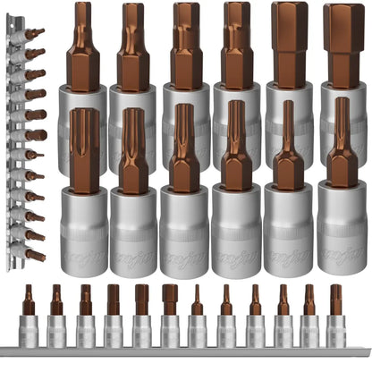 Zestaw nasadek 1/4"  trzpieniowych TORX  HEX