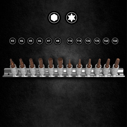 Zestaw nasadek 1/4"  trzpieniowych TORX  HEX