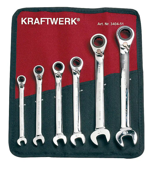 6-T. GEARWRENCH-SATZ 8-19 MM ROLLTASCHE KRAFTWERK