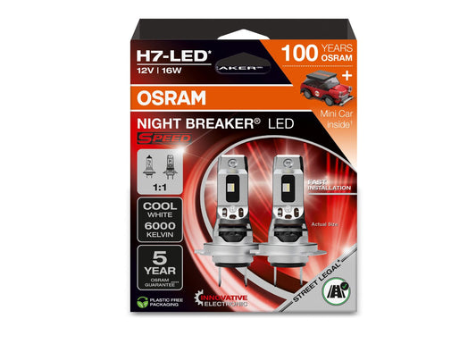 H7 NIGHT BREAKER LED SPEED 2St. + 100 Jahre OSRAM JUBILÄUMS MINI CAR OSRAM