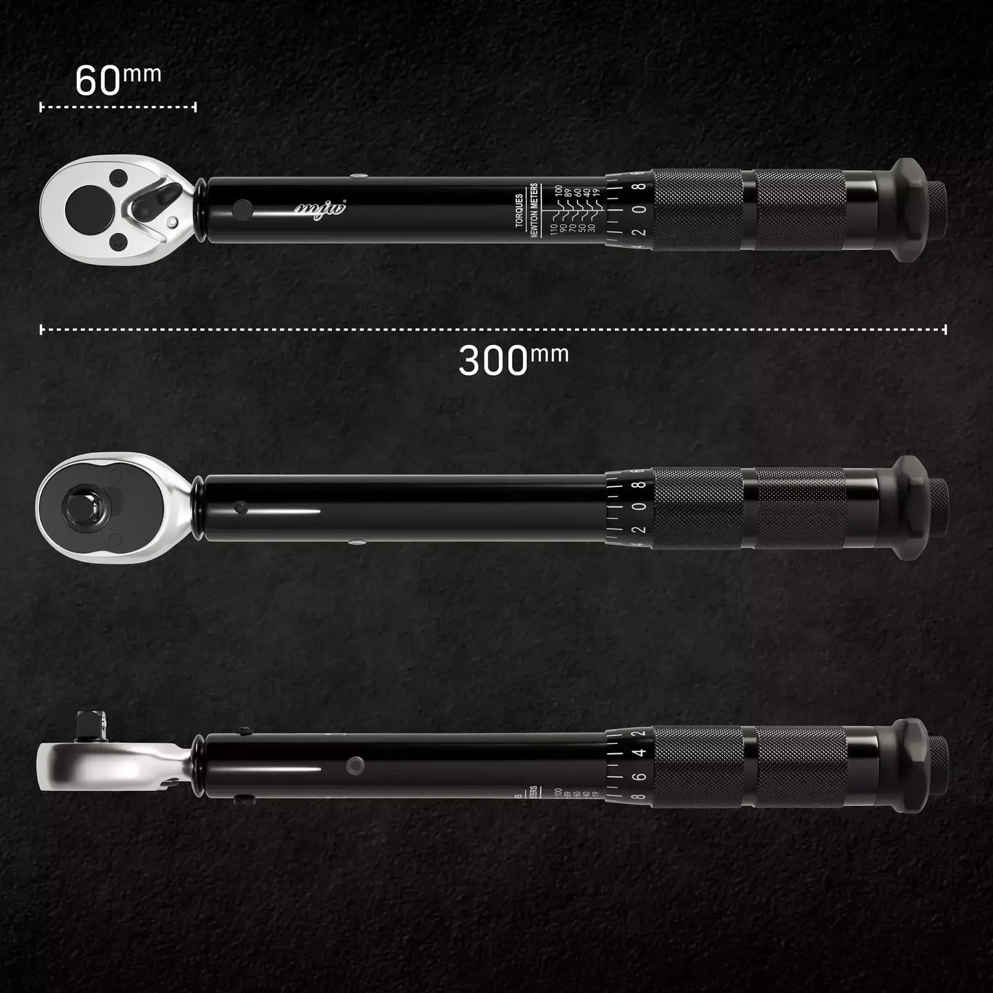 MJW Drehmomentschlüssel 3/8" 19-110 Nm schwarz