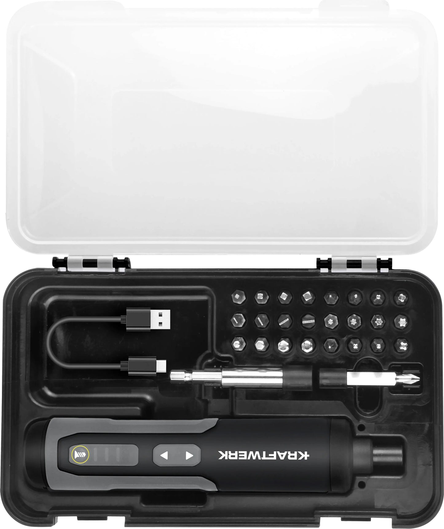 AKKU-BIT-STABSCHRAUBER SATZ 3.6V MIT USB-C,1/4", 28-TLG. KRAFTWERK