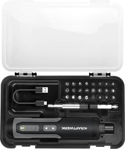 AKKU-BIT-STABSCHRAUBER SATZ 3.6V MIT USB-C,1/4", 28-TLG. KRAFTWERK