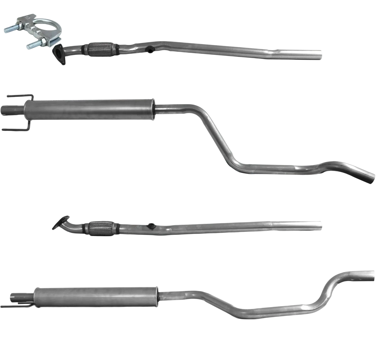 Auspuffrohr Abgasrohr Flexrohr Hosenrohr Abgaskrümmer Rohr bis EURO 4 E-Prüfzeichen für OPEL MERIVA A 1.4L 16-V-Z14XEP-Motor u.a. BM CATALYSTS