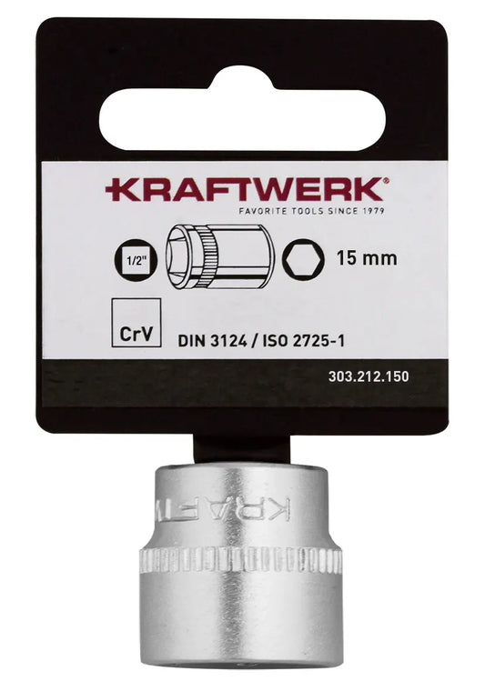 BASIC LINE 1/2" STECKSCHLÜSSELEINSATZ 15 MM MIT HÄNGER KRAFTWERK BASIC LINE