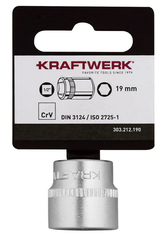 BASIC LINE 1/2" STECKSCHLÜSSELEINSATZ 19 MM MIT HÄNGER KRAFTWERK BASIC LINE