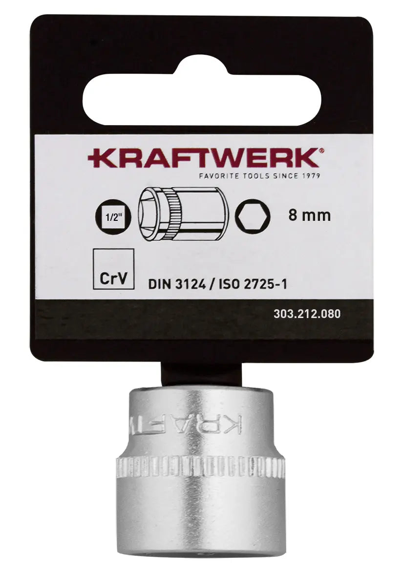 BASIC LINE 1/2" STECKSCHLÜSSELEINSATZ 8 MM MIT HÄNGER KRAFTWERK BASIC LINE