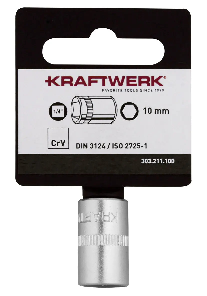 BASIC LINE 1/4" STECKSCHLÜSSELEINSATZ 10 MM MIT HÄNGER KRAFTWERK BASIC LINE