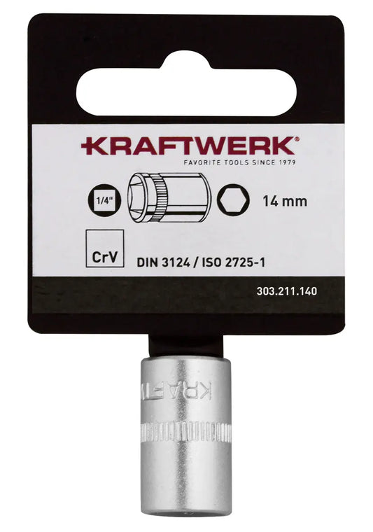 BASIC LINE 1/4" STECKSCHLÜSSELEINSATZ 14 MM MIT HÄNGER KRAFTWERK BASIC LINE