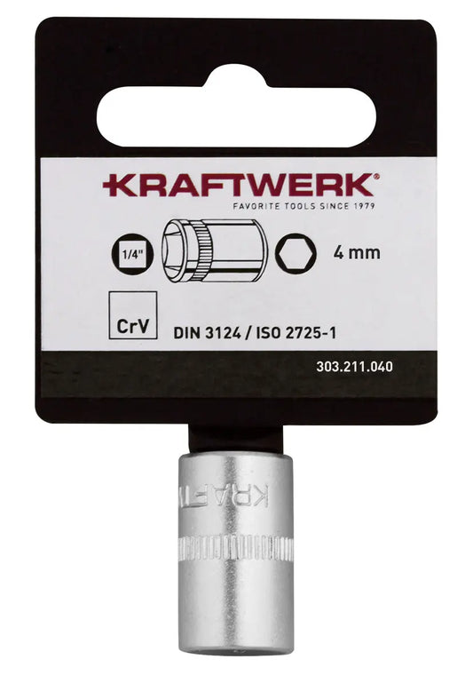 BASIC LINE 1/4" STECKSCHLÜSSELEINSATZ 4 MM MIT HÄNGER KRAFTWERK BASIC LINE