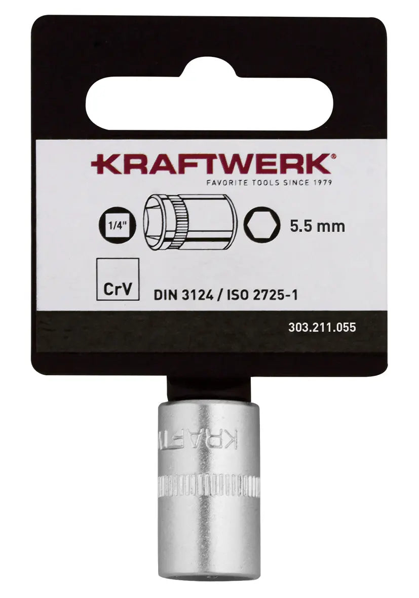 BASIC LINE 1/4" STECKSCHLÜSSELEINSATZ 5.5 MM MIT HÄNGER KRAFTWERK BASIC LINE
